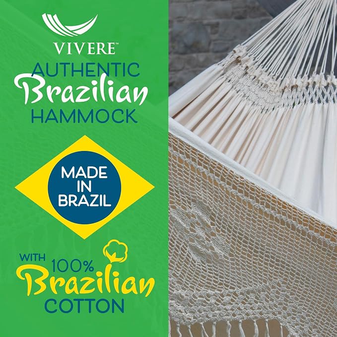 Vivere Authentic Brazilian Elegant Hammock - 450 lb Capacity - Image 7