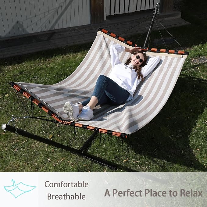 TegerDeger 12FT 2 Person Hammock Large Hammock Quick Dry 450LB Capacity - Image 2