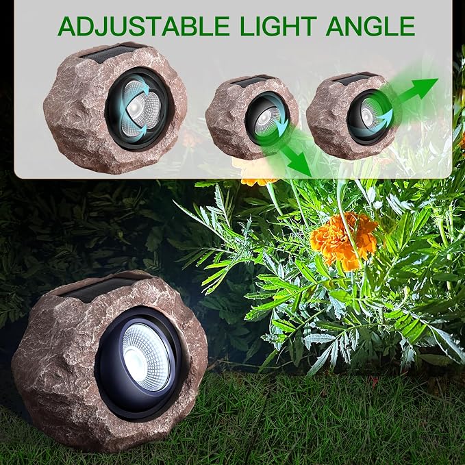 Timeflies Solar Rock Lights Outdoor 1 Pack, Bright Solar Spotlights Outdoor - Image 2