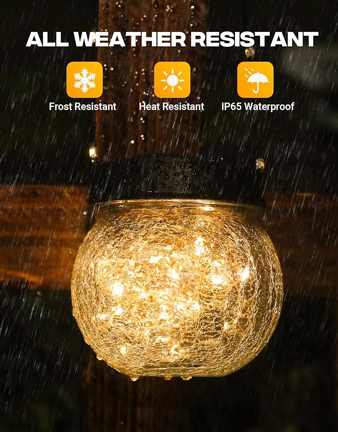 PARTPHONER Solar Lanterns Solar Lights Outdoor Waterproof 18-Pack, Solar - Image 3