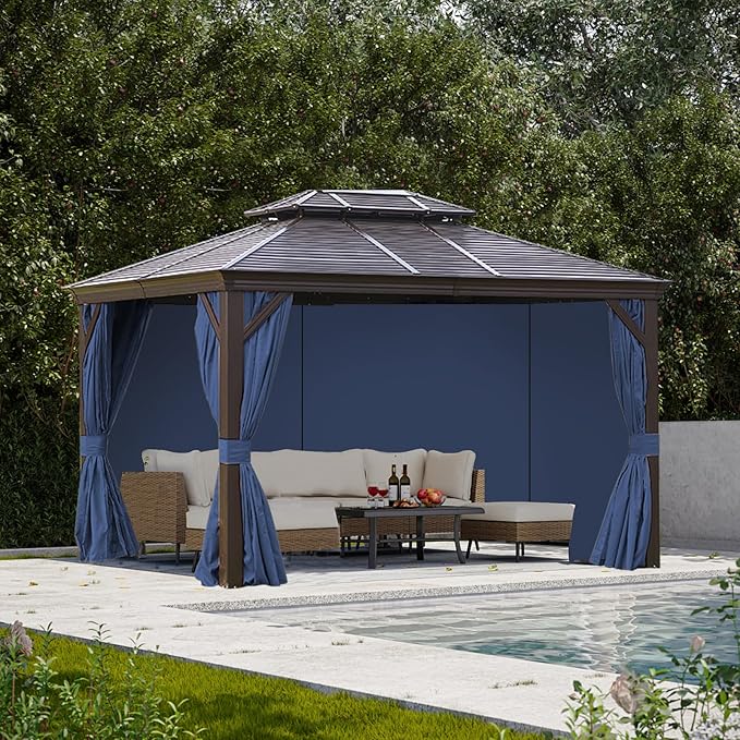 slashome 12'x12' Gazebo Curtains Outdoor Waterproof, Sidewalls - Image 6