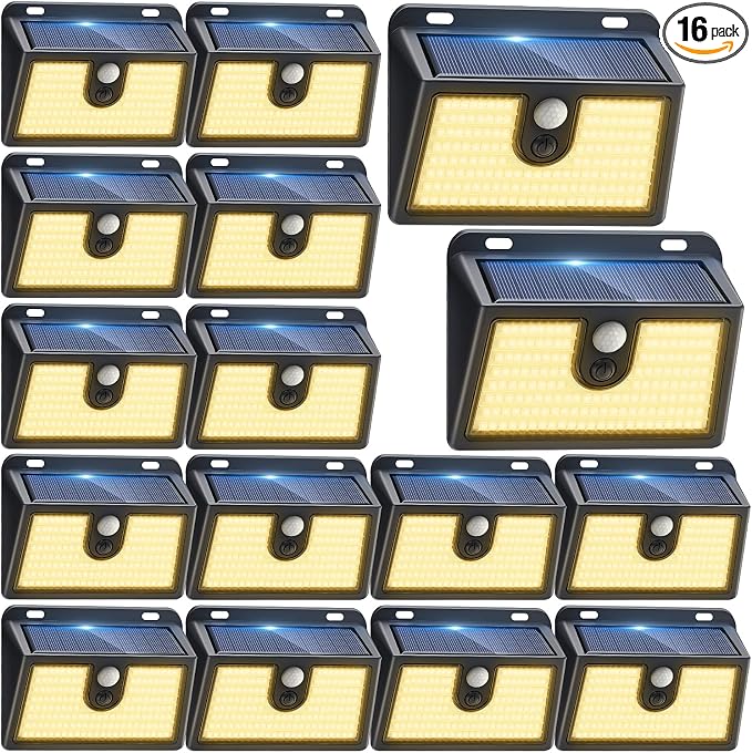 Solar Motion Sensor Outdoor Lights, Super Bright Solar Lights Outdoor Waterproof by Claoner