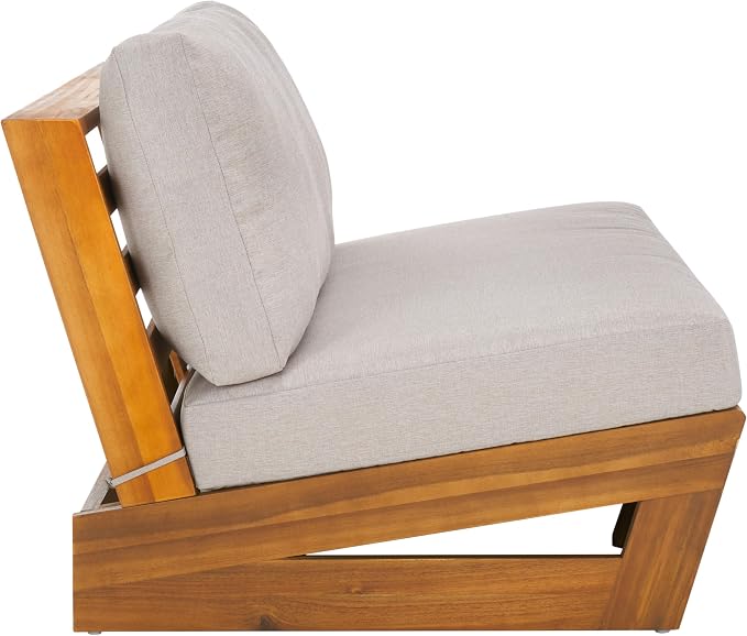 SAFAVIEH Outdoor Patio Furniture Collection Lynn Natural & Light Grey Solid - Image 6