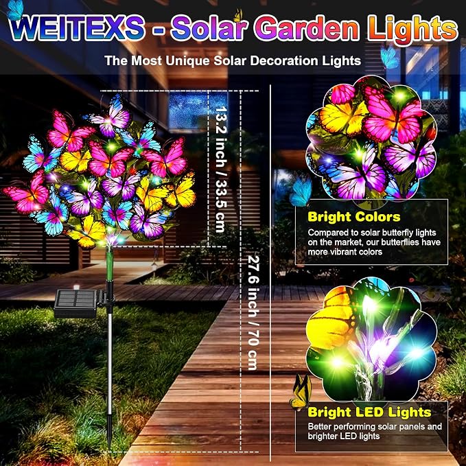 Solar Garden Lights Outdoor Waterproof Solar Lights 2 Pack - Image 2