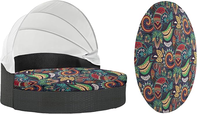 Round Daybed Cushion Cover 66" by dreahoteztil