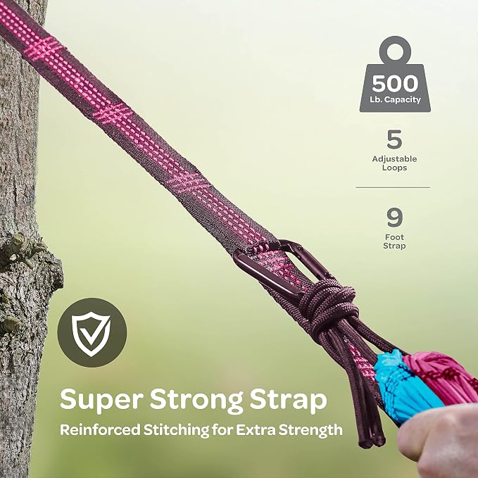Durable Hammock 500 lb Capacity, Nylon Camping Hammock Chair - Image 4