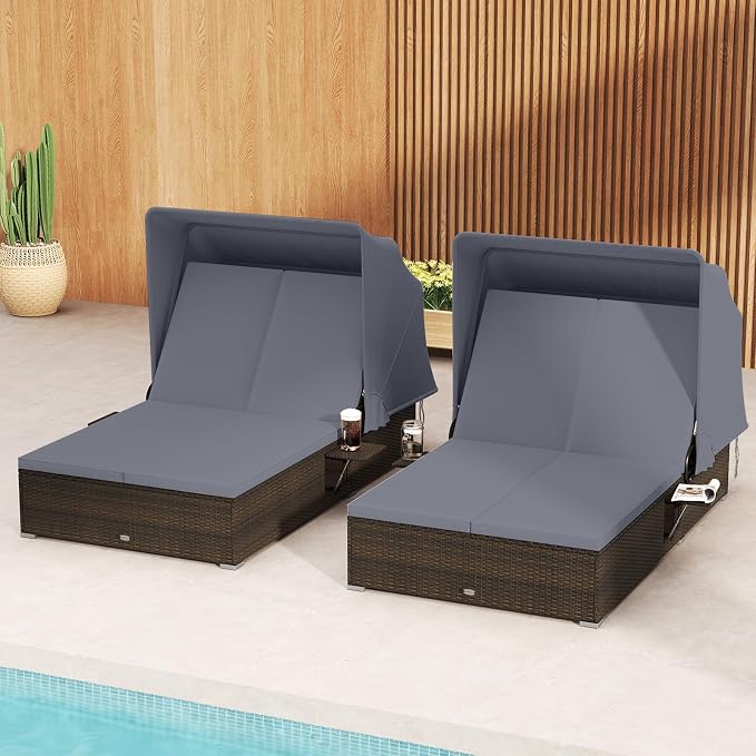 Tangkula Outdoor Rattan Daybed - Image 3