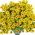 Artificial Fake Flowers for Outdoor Spring Decoration, 16 Bundles Faux Silk by Grunyia