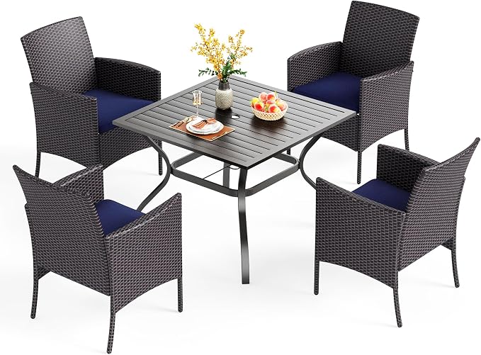 PHI VILLA 5 Piece Patio Dining Set by PHIVILLAThepioneerofcomfortablehouseholdsupplies