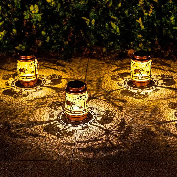 Elephant Solar Lanterns Outdoor Waterproof Hanging Solar Lights Elephant Gifts - Image 7
