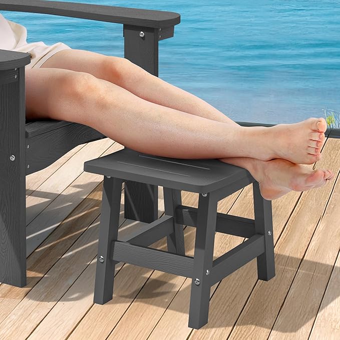 LUE BONA Outdoor Adirondack Ottomans, Footrest Footstool, Outdoor Foot Rest by LUEBONA