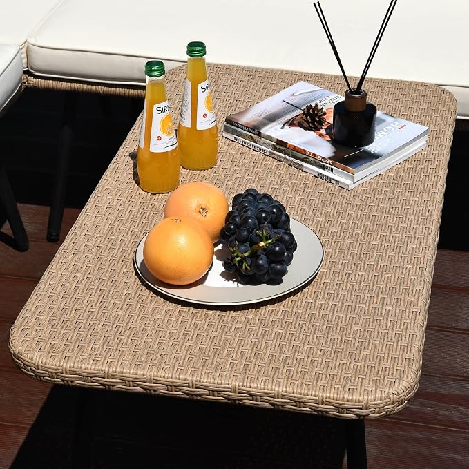 YITAHOME 4 Pieces Patio Furniture Set, Outdoor Rattan Woven Conversation - Image 3
