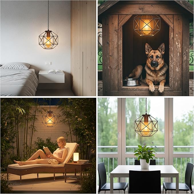 Hanging Solar Lantern, 7.8′′×7′′Outdoor Solar Lanterns Waterproof Pendant Light - Image 7