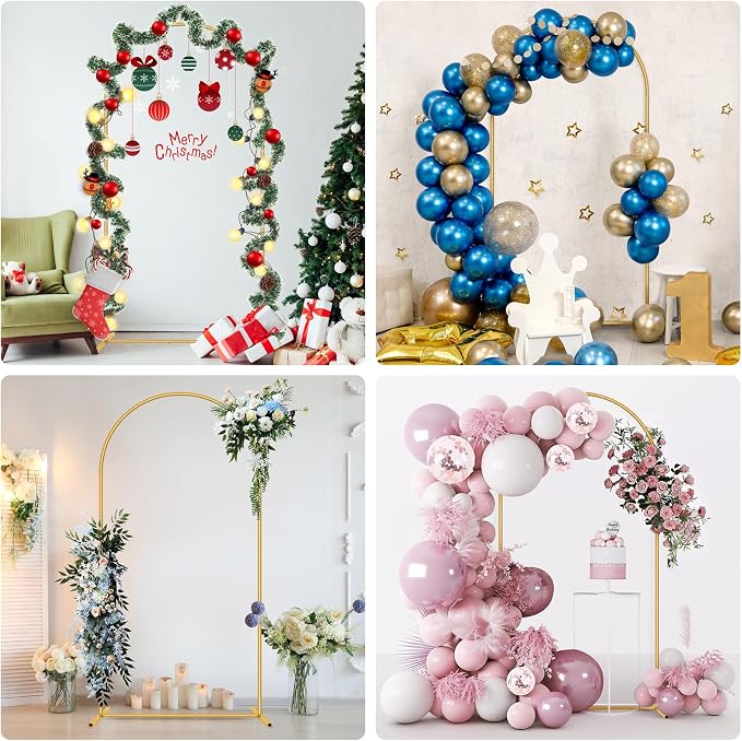 Metal Arch Backdrop Stand 7.2FT Gold Wedding Balloon Arched Backdrop Stand - Image 7