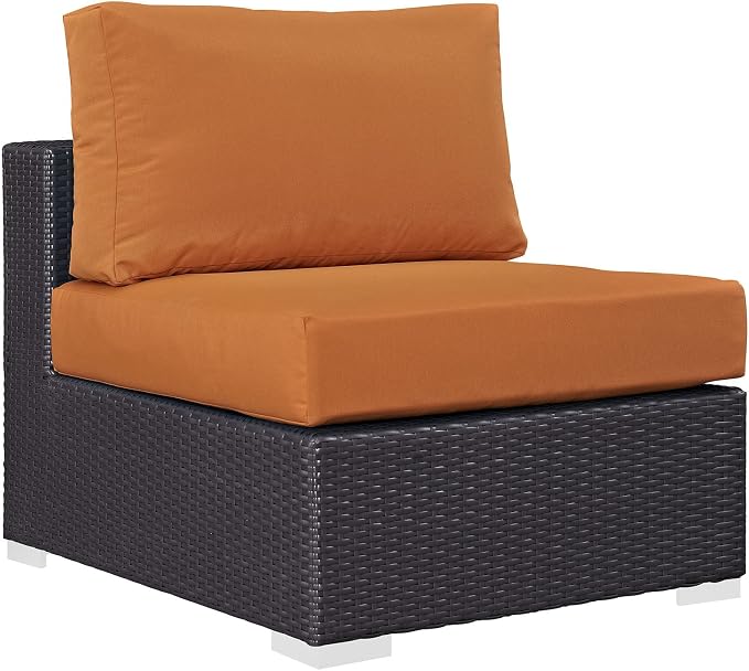 Modway Convene Wicker Rattan Outdoor Patio Sectional Sofa Armless Chair in by Modway