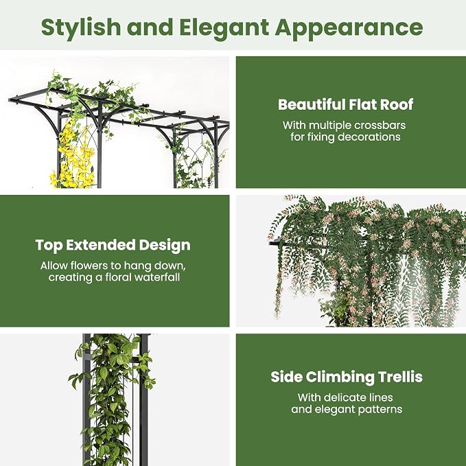 Giantex Garden Arch Trellis, Wedding Arbor - Image 8