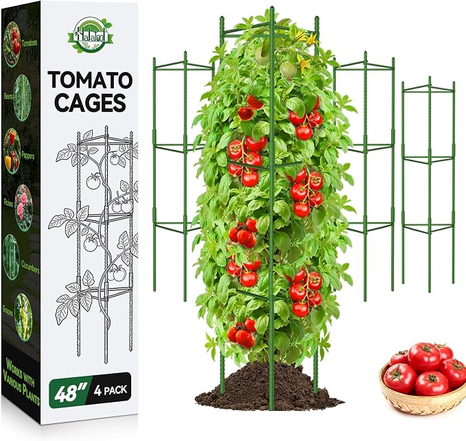 Halatool 4 Pack Tomato Cages for Garden, Garden Stakes Tomato Trellis for Pots by HALATOOL