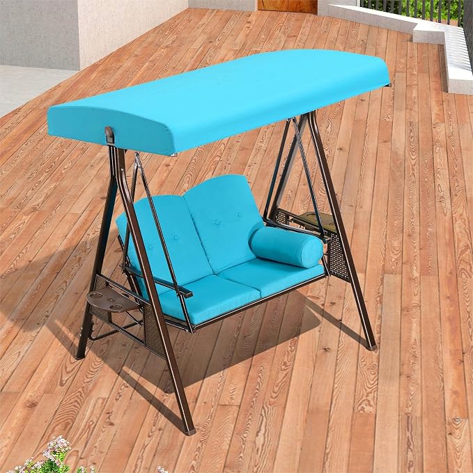 PURPLE LEAF 2-Seat Deluxe Outdoor Patio Porch Swing - Image 2