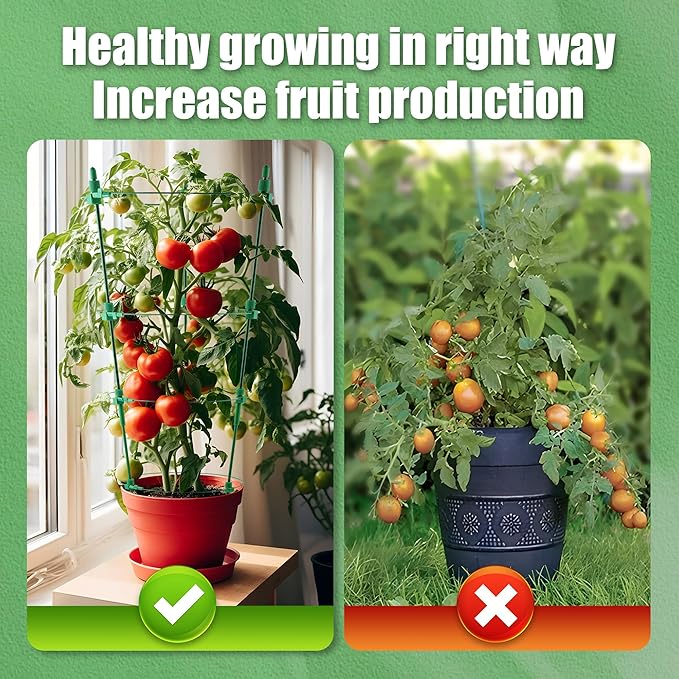 4 Pack Adjustable Tomato Cages, 36 Inch Plant Support Garden Trellis - Image 3