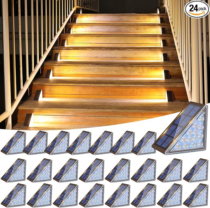 VOLISUN Solar Step Lights Outdoor Waterproof, LED Outdoor Stair Lights by VOLISUN