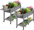 YEFU Raised Garden Bed with Legs: 57x18x30in Elevated Poly Planter with Wheels by YEFU