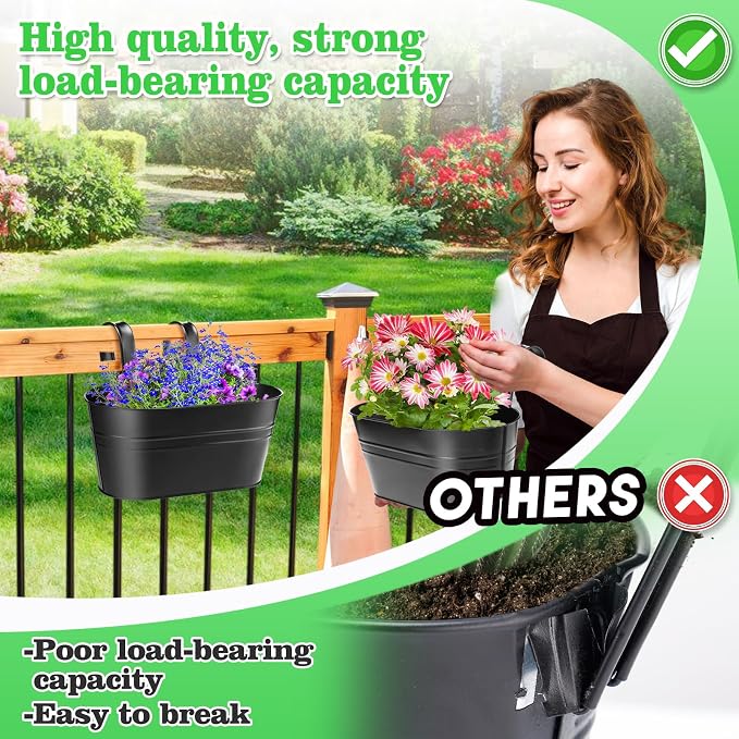 MADHOLLY Railing Planter with Drainage Holes - Image 3