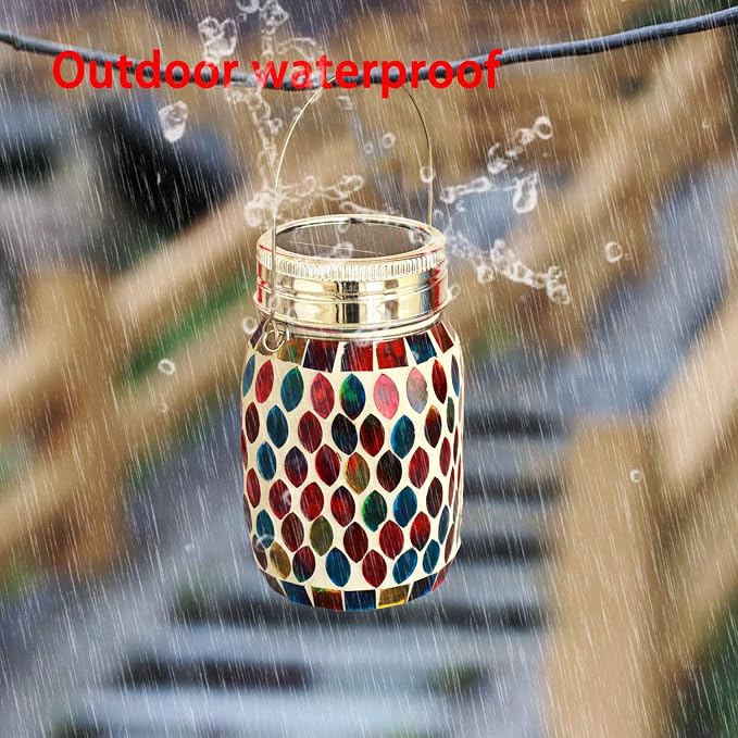 Mosaic Lights Outdoor Hanging Lanterns, Rechargeable Mosaic Solar Lanterns， - Image 7