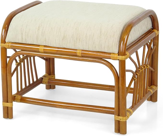 Krit Handmade Rattan Wicker Ottoman Footstool - Image 8