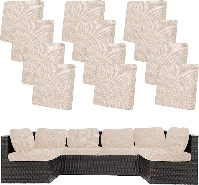 12Pcs Stretch Patio Cushion Covers, Outdoor Couch Covers Replacement, Outdoor by BIETYONE