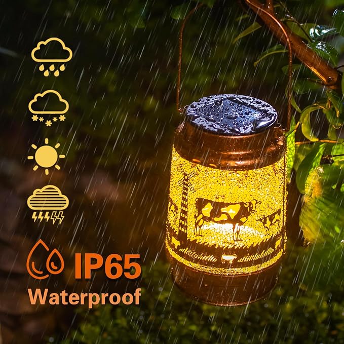 Cow Solar Lanterns Outdoor Waterproof Hanging Solar Lights Cow Gifts - Image 5