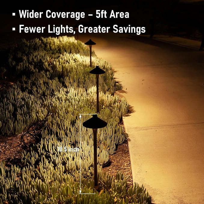 LEONLITE Update 5CCT Low Voltage Pathway Lights, 12-24V LED Landscape Path Light - Image 4