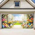 ANNA QUEEN Easter Garage Door Banner 6x13FT, Spring Garden Window Scene by ANNAQUEEN