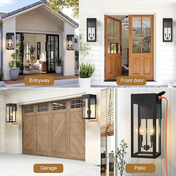 2-Pack 17.87" Extra Large Outdoor Wall Lights - Image 8