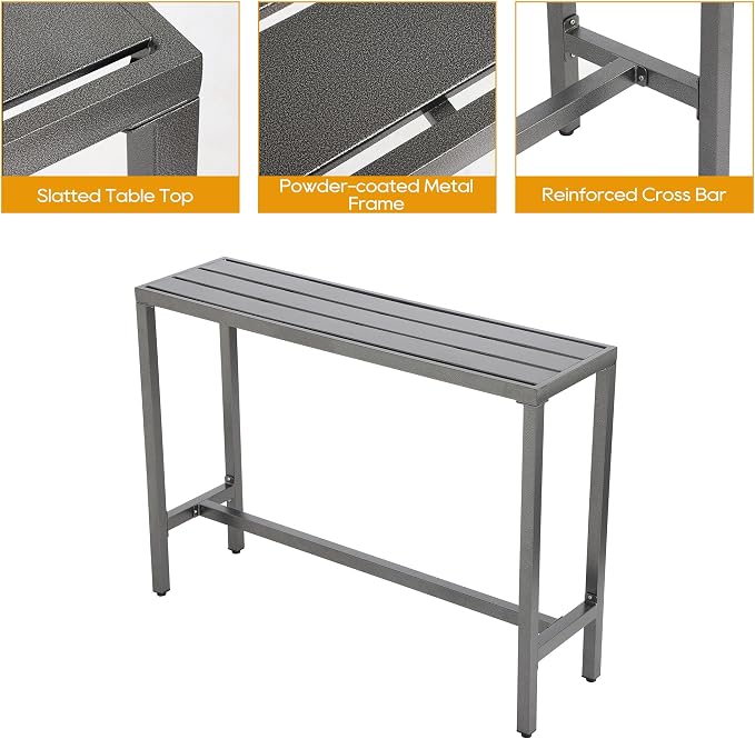 Outdoor Patio Bar Set, Bar Height Patio Dining Set, Weather-Resistant Bistro - Image 3