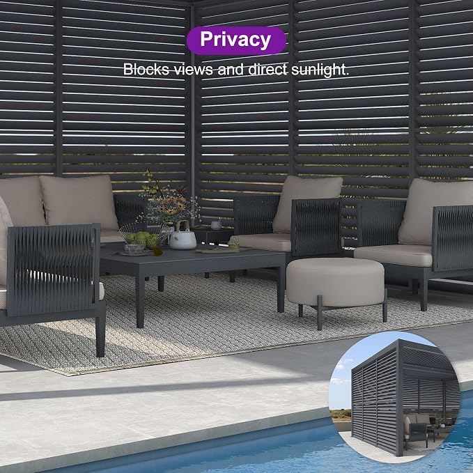 PURPLE LEAF Louvered Pergola 94AS 12' x 14' Outdoor Aluminum Pergola - Image 7
