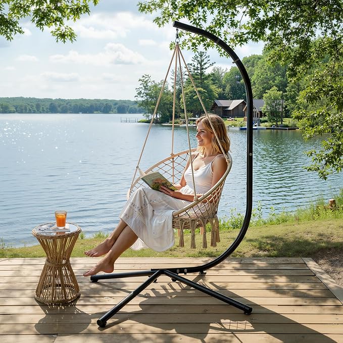 ONCLOUD Hanging Chair Stand Only, Elegant Solid Steel Hammock Chair Stand - Image 2