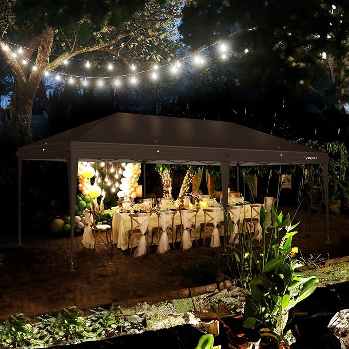 VINGLI 10x20 Pop Up Canopy Tent, Outdoor Tent Canopies Foldable Portable - Image 2