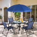 Vongrasig 6 Pieces Folding Patio Dining Set, All Weather Small Metal Outdoor by Vongrasig