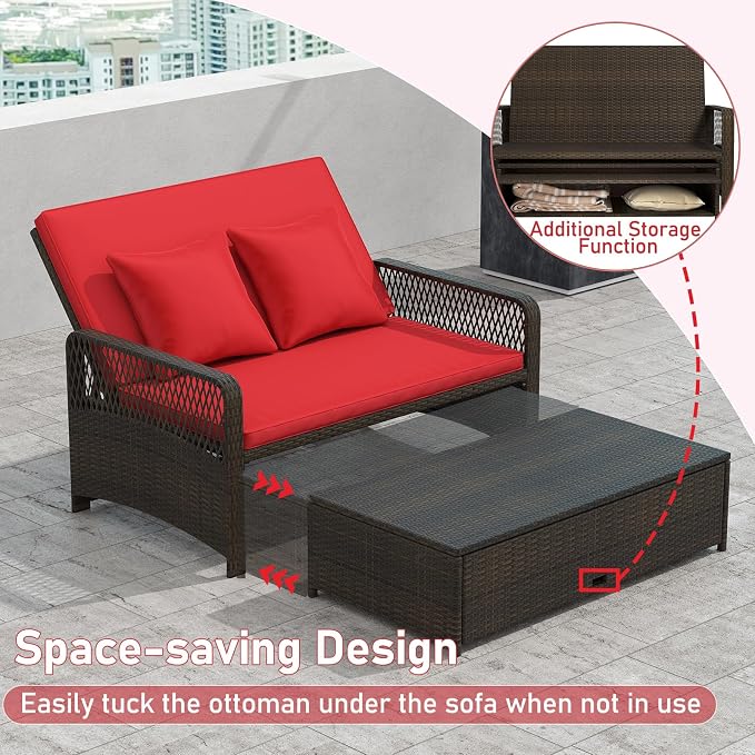 RELAX4LIFE Wicker Patio Outdoor Daybed - Image 7