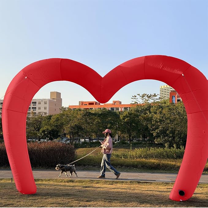 9 * 4.5FT Red Valentine Inflatables Outdoor Decorations Heart Shaped Blow up - Image 8