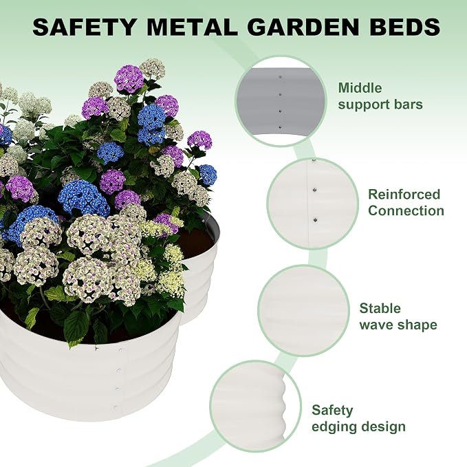 Garvee 2 Pack Galvanized Raised Garden Bed, Outdoor Planter Box - Image 3