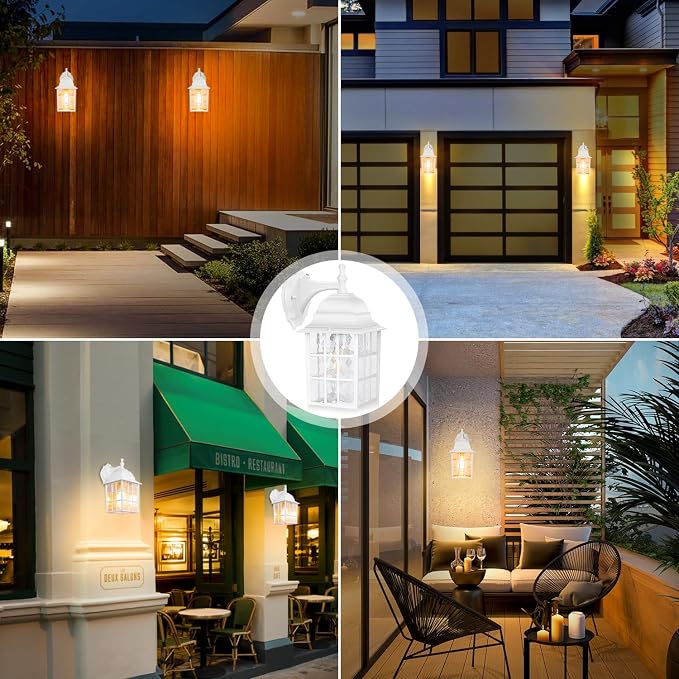 2-Pack Dusk to Dawn Outdoor Wall Light, Waterproof Exterior Wall Lantern - Image 7