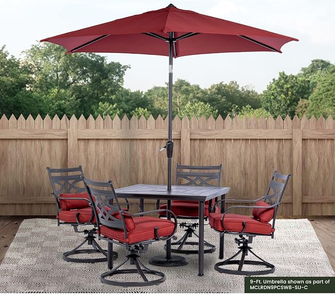 Hanover Montclair 9' Market Outdoor Umbrella, All-Weather, Crank Lever - Image 2