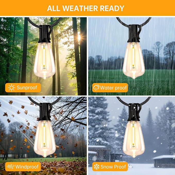 Solar String Lights Outdoor Waterproof, 100FT Solar Powered Outdoor Lights - Image 5