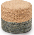 Wimarsbon 18'' Ottoman Pouf, Natural Braided Poof, Rustic Handweave Lounge by Wimarsbon