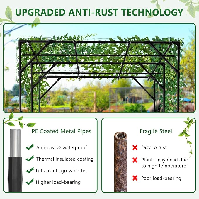 Tall Garden Arch Trellis for Climbing Plants, 79in Tall Metal Plant Support - Image 6