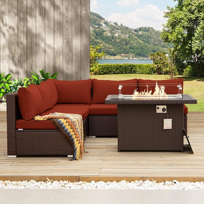 NICESOUL 6 Piece L-Shaped Modern Outdoor Furniture Set - Image 2