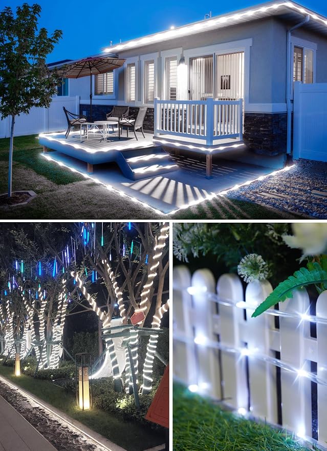 Brightown Solar Rope Lights, IP65 Waterproof 39FT 100LED Outdoor Solar String - Image 3