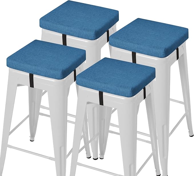 AddGrace Anti-Slip Bar Stool Cushions Square Bar Stool Seat Cushions by AddGrace