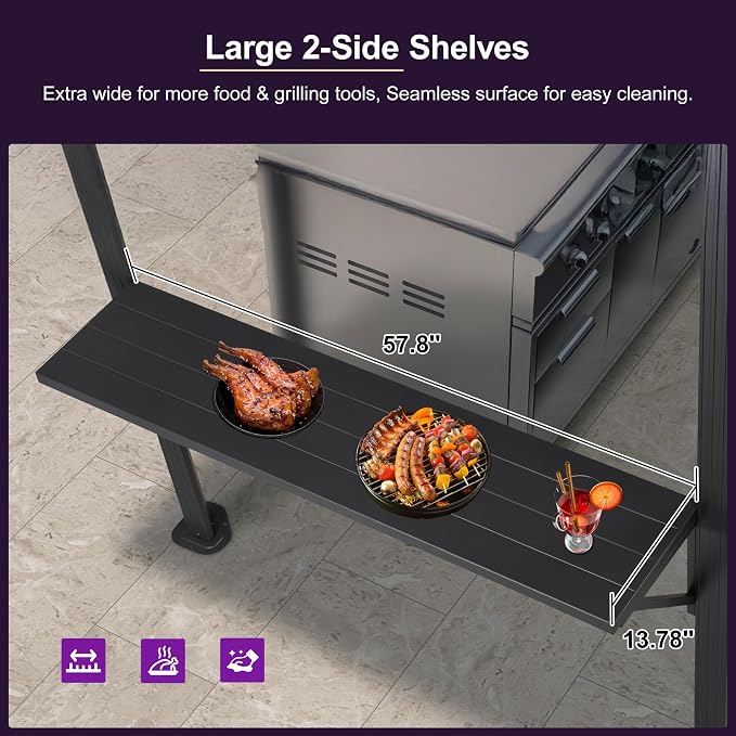 PURPLE LEAF 6' X 8' Hardtop Grill Gazebo - Image 5